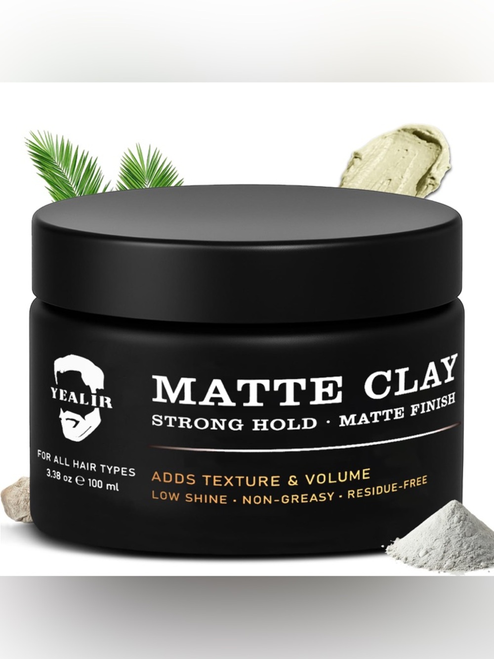 Men's Matte Hair Clay, Strong Workable Hold